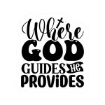 Where God Guides He Provides Stickers | Kindness mini decal pack, finished with smooth detailed printing, ideal for planners, journals, notebooks, laptops, phone cases and scrapbooks, supporting personal reflection through simple visuals.