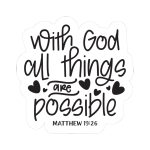 With God All Things Are Possible Stickers | Inspirational sticker set, printed with a neat and refined appearance, great for journals, planners, laptops, phone cases, notebooks and craft pages, adding gentle encouragement to daily routines. - Image 4