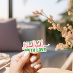 Handmade With Love Stickers | Faith mini decal pack, crafted with attention to detail, great for journals, planners, laptops, phone cases, notebooks and craft pages, making a thoughtful small gift for loved ones.