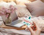 This Is As Merry As I Get Stickers | Gratitude quote sticker set, made with clear, crisp lettering, suitable for notebooks, planners, journals, laptops, phone cases and scrapbooks, making a thoughtful small gift for loved ones. - Image 2