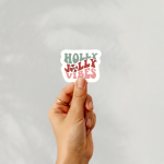Holly Jolly Vibes Stickers | Inspirational mini decal pack, printed with a neat and refined appearance, ideal for planners, journals, notebooks, laptops, phone cases and scrapbooks, making a thoughtful small gift for loved ones. - Image 2