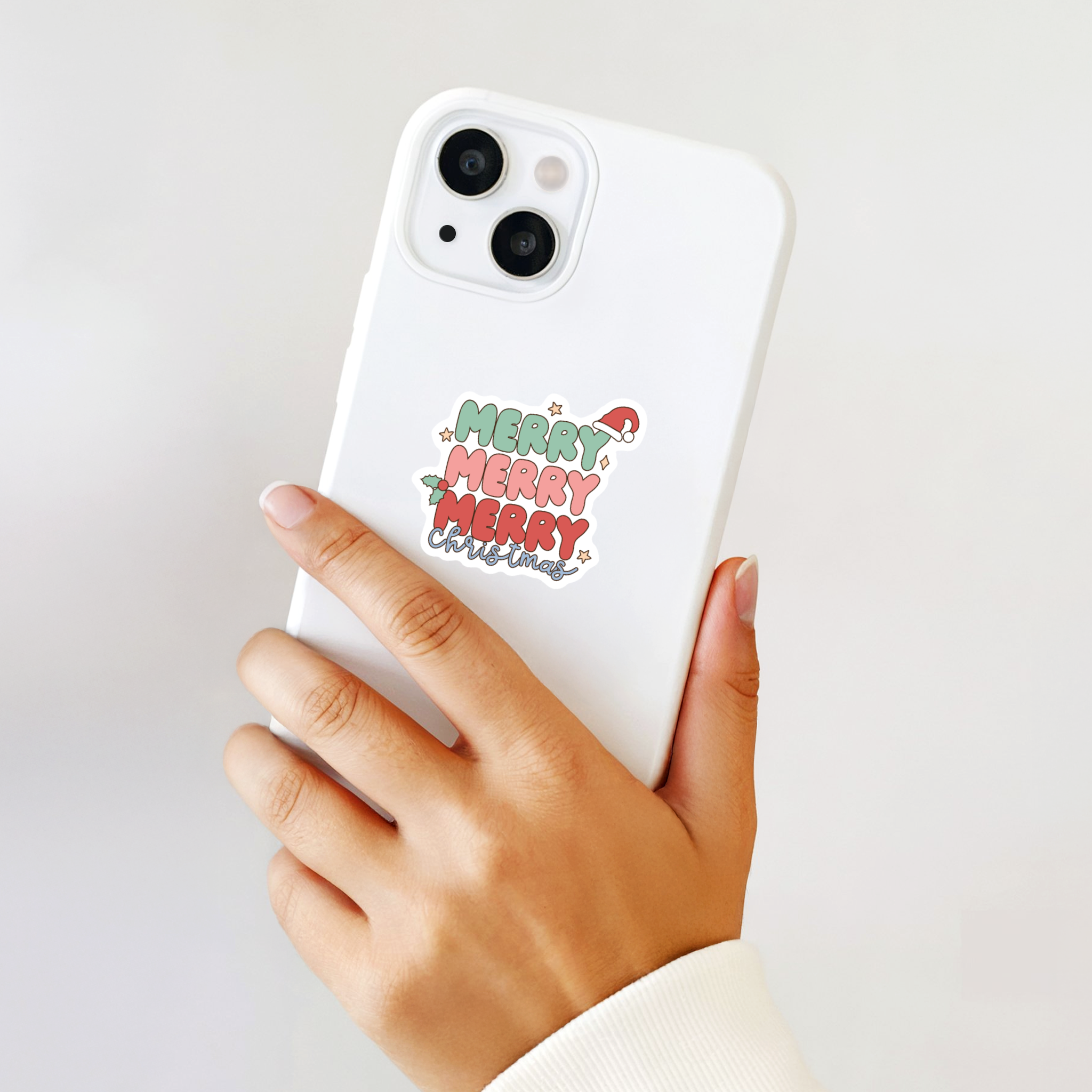 20250915110010-1f092232-5b48-668e-8f03-ba0cbffba55f.png Merry Merry Merry Christmas Stickers | Gratitude sticker pack, printed with a neat and refined appearance, suitable for notebooks, planners, journals, laptops, phone cases and scrapbooks, supporting personal reflection through simple visuals. - Image 1