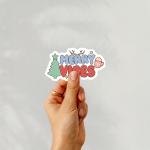 Merry Vibes Stickers | Motivational quote sticker set, made with clear, crisp lettering, perfect for journals, planners, laptops, notebooks, phone cases and creative projects, supporting personal reflection through simple visuals. - Image 2