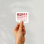 Merry Merry Merry Christmas Stickers | Motivational mini decal pack, crafted with attention to detail, ideal for planners, journals, notebooks, laptops, phone cases and scrapbooks, making a thoughtful small gift for loved ones.