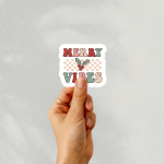 Merry Vibes Stickers | Inspirational sticker pack, designed with a clean matte look, perfect for journals, planners, laptops, notebooks, phone cases and creative projects, supporting personal reflection through simple visuals.