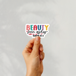 Beauty From Ashes Isaiah 61:3 Stickers | Inspirational sticker collection, printed with a neat and refined appearance, great for journals, planners, laptops, phone cases, notebooks and craft pages, adding gentle encouragement to daily routines. - Image 2
