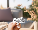 Believe Stickers | Inspirational quote sticker set, crafted with attention to detail, perfect for journals, planners, laptops, notebooks, phone cases and creative projects, offering quiet inspiration throughout the day. - Image 3