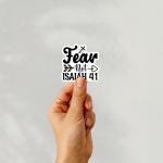 Fear Not Isaiah 41 Stickers | Gratitude quote sticker set, designed with a clean matte look, suitable for notebooks, planners, journals, laptops, phone cases and scrapbooks, adding gentle encouragement to daily routines. - Image 2