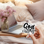 God Is My Strength Stickers | Inspirational sticker collection, made with clear, crisp lettering, ideal for planners, journals, notebooks, laptops, phone cases and scrapbooks, supporting personal reflection through simple visuals.