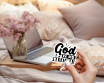 God Is My Strength Stickers | Inspirational sticker collection, made with clear, crisp lettering, ideal for planners, journals, notebooks, laptops, phone cases and scrapbooks, supporting personal reflection through simple visuals.