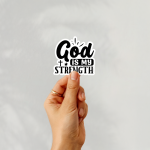 God Is My Strength Stickers | Inspirational sticker collection, made with clear, crisp lettering, ideal for planners, journals, notebooks, laptops, phone cases and scrapbooks, supporting personal reflection through simple visuals. - Image 3