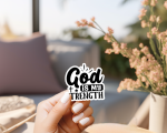 God Is My Strength Stickers | Inspirational sticker collection, made with clear, crisp lettering, ideal for planners, journals, notebooks, laptops, phone cases and scrapbooks, supporting personal reflection through simple visuals. - Image 4