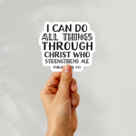 I Can Do All Things Through Christ Who Strengthens Me Stickers | Motivational sticker set, crafted with attention to detail, perfect for journals, planners, laptops, notebooks, phone cases and creative projects, offering quiet inspiration throughout the day. - Image 2