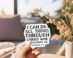 I Can Do All Things Through Christ Who Strengthens Me Stickers | Motivational sticker set, crafted with attention to detail, perfect for journals, planners, laptops, notebooks, phone cases and creative projects, offering quiet inspiration throughout the day. - Image 3