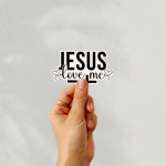 Jesus Love Me Stickers | Inspirational quote sticker set, designed with a clean matte look, perfect for journals, planners, laptops, notebooks, phone cases and creative projects, supporting personal reflection through simple visuals. - Image 3