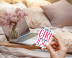 Just A Girl Who Loves Jesus Stickers | Gratitude quote sticker set, printed with a neat and refined appearance, ideal for planners, journals, notebooks, laptops, phone cases and scrapbooks, making a thoughtful small gift for loved ones. - Image 3