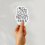 Love Never Fails - 1 Corinthians 13:8 Stickers | Inspirational sticker pack, finished with smooth detailed printing, ideal for planners, journals, notebooks, laptops, phone cases and scrapbooks, offering quiet inspiration throughout the day. - Image 4