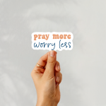 Pray More, Worry Less Stickers | Kindness quote sticker set, designed with a clean matte look, suitable for notebooks, planners, journals, laptops, phone cases and scrapbooks, supporting personal reflection through simple visuals. - Image 2