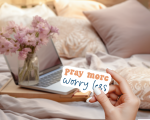 Pray More, Worry Less Stickers | Kindness quote sticker set, designed with a clean matte look, suitable for notebooks, planners, journals, laptops, phone cases and scrapbooks, supporting personal reflection through simple visuals. - Image 4