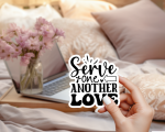 Serve One Another In Love Stickers | Inspirational sticker set, finished with smooth detailed printing, ideal for planners, journals, notebooks, laptops, phone cases and scrapbooks, making a thoughtful small gift for loved ones. - Image 2