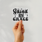 Saved By Grace Stickers | Gratitude sticker pack, finished with smooth detailed printing, perfect for journals, planners, laptops, notebooks, phone cases and creative projects, adding gentle encouragement to daily routines. - Image 3