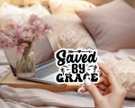 Saved By Grace Stickers | Gratitude sticker pack, finished with smooth detailed printing, perfect for journals, planners, laptops, notebooks, phone cases and creative projects, adding gentle encouragement to daily routines. - Image 4