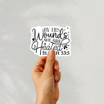 By His Wounds We Are Healed Isaiah 53:5 Stickers | Faith quote sticker set, crafted with attention to detail, suitable for notebooks, planners, journals, laptops, phone cases and scrapbooks, offering quiet inspiration throughout the day. - Image 2