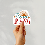 Rise Up & Pray Stickers | Gratitude quote sticker set, finished with smooth detailed printing, great for journals, planners, laptops, phone cases, notebooks and craft pages, making a thoughtful small gift for loved ones. - Image 3