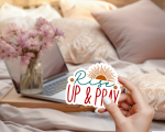 Rise Up & Pray Stickers | Gratitude quote sticker set, finished with smooth detailed printing, great for journals, planners, laptops, phone cases, notebooks and craft pages, making a thoughtful small gift for loved ones. - Image 4