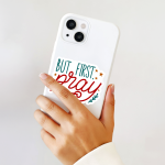 But First, Pray Stickers | Gratitude mini decal pack, finished with smooth detailed printing, ideal for planners, journals, notebooks, laptops, phone cases and scrapbooks, bringing subtle motivation to creative spaces.