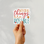 With God All Things Are Possible Stickers | Faith sticker collection, printed with a neat and refined appearance, great for journals, planners, laptops, phone cases, notebooks and craft pages, offering quiet inspiration throughout the day. - Image 4