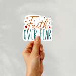 Faith Over Fear Stickers | Motivational mini decal pack, finished with smooth detailed printing, suitable for notebooks, planners, journals, laptops, phone cases and scrapbooks, offering quiet inspiration throughout the day. - Image 2