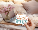 Faith Over Fear Stickers | Motivational mini decal pack, finished with smooth detailed printing, suitable for notebooks, planners, journals, laptops, phone cases and scrapbooks, offering quiet inspiration throughout the day. - Image 4