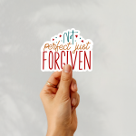 Not Perfect Just Forgiven Stickers | Gratitude sticker collection, printed with a neat and refined appearance, great for journals, planners, laptops, phone cases, notebooks and craft pages, adding gentle encouragement to daily routines. - Image 2