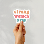 Strong Women Pray Stickers | Inspirational sticker pack, finished with smooth detailed printing, great for journals, planners, laptops, phone cases, notebooks and craft pages, adding gentle encouragement to daily routines. - Image 2