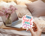 This Girl Loves Jesus Stickers | Faith sticker set, crafted with attention to detail, perfect for journals, planners, laptops, notebooks, phone cases and creative projects, bringing subtle motivation to creative spaces. - Image 3