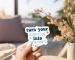 Turn Your Worries Into Prayers Stickers | Faith sticker set, finished with smooth detailed printing, suitable for notebooks, planners, journals, laptops, phone cases and scrapbooks, supporting personal reflection through simple visuals. - Image 2