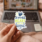 A Peaceful Heart Starts With Gratitude Stickers | Motivational quote sticker set, printed with a neat and refined appearance, ideal for planners, journals, notebooks, laptops, phone cases and scrapbooks, adding gentle encouragement to daily routines. - Image 2