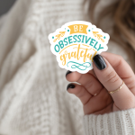 Be Obsessively Grateful Stickers | Inspirational quote sticker set, made with clear, crisp lettering, great for journals, planners, laptops, phone cases, notebooks and craft pages, offering quiet inspiration throughout the day.