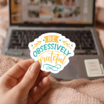 Be Obsessively Grateful Stickers | Inspirational quote sticker set, made with clear, crisp lettering, great for journals, planners, laptops, phone cases, notebooks and craft pages, offering quiet inspiration throughout the day. - Image 3