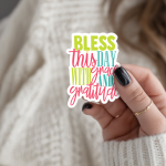 Bless This Day With Grace And Gratitude Stickers | Inspirational mini decal pack, finished with smooth detailed printing, suitable for notebooks, planners, journals, laptops, phone cases and scrapbooks, supporting personal reflection through simple visuals.