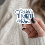 Carry A Thankful Heart Stickers | Faith sticker set, finished with smooth detailed printing, perfect for journals, planners, laptops, notebooks, phone cases and creative projects, making a thoughtful small gift for loved ones. - Image 3