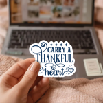 Carry A Thankful Heart Stickers | Faith sticker set, finished with smooth detailed printing, perfect for journals, planners, laptops, notebooks, phone cases and creative projects, making a thoughtful small gift for loved ones. - Image 2