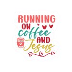 Running On Coffee & Jesus Stickers | Gratitude sticker set, printed with a neat and refined appearance, perfect for journals, planners, laptops, notebooks, phone cases and creative projects, supporting personal reflection through simple visuals.