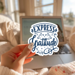 Express Gratitude Stickers | Inspirational sticker collection, designed with a clean matte look, ideal for planners, journals, notebooks, laptops, phone cases and scrapbooks, offering quiet inspiration throughout the day. - Image 2