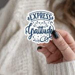 Express Gratitude Stickers | Inspirational sticker collection, designed with a clean matte look, ideal for planners, journals, notebooks, laptops, phone cases and scrapbooks, offering quiet inspiration throughout the day. - Image 3