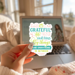 Grateful For Small Things Big Things And Everything In Between Stickers | Kindness sticker pack, printed with a neat and refined appearance, perfect for journals, planners, laptops, notebooks, phone cases and creative projects, supporting personal reflection through simple visuals.