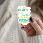 Grateful For Small Things Big Things And Everything In Between Stickers | Kindness sticker pack, printed with a neat and refined appearance, perfect for journals, planners, laptops, notebooks, phone cases and creative projects, supporting personal reflection through simple visuals. - Image 3