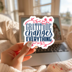Gratitude Changes Everything Stickers | Inspirational sticker pack, crafted with attention to detail, suitable for notebooks, planners, journals, laptops, phone cases and scrapbooks, offering quiet inspiration throughout the day. - Image 3