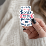 Gratitude Heals Your Mind Your Body And Your Spirit Stickers | Motivational quote sticker set, made with clear, crisp lettering, perfect for journals, planners, laptops, notebooks, phone cases and creative projects, offering quiet inspiration throughout the day.